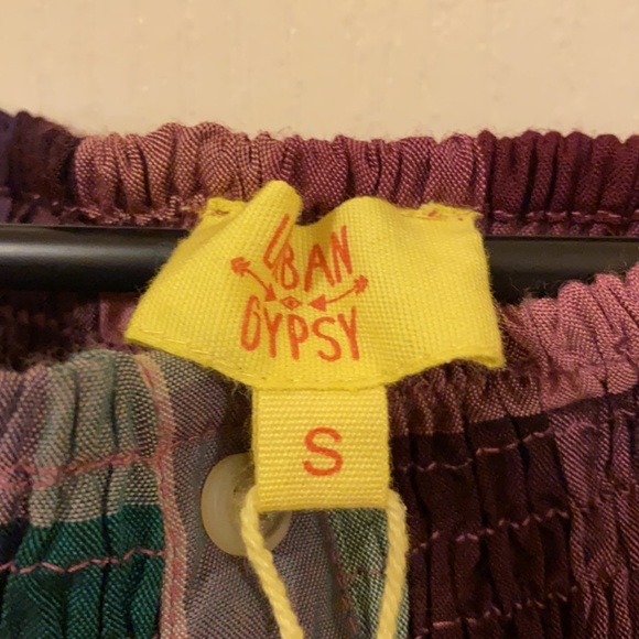 Urban Gypsy check print shirred dress size S - Picture 3 of 4